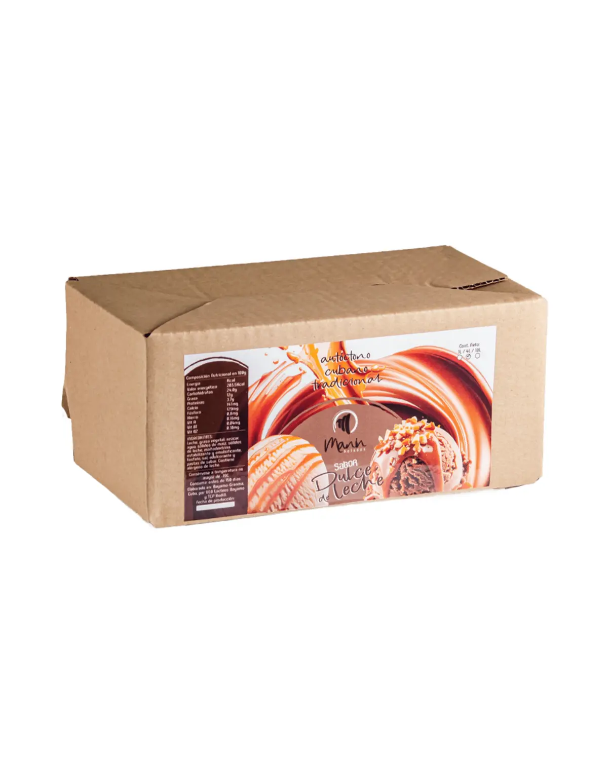 Helado Manin Sabor Dulce de Leche 4 Litros