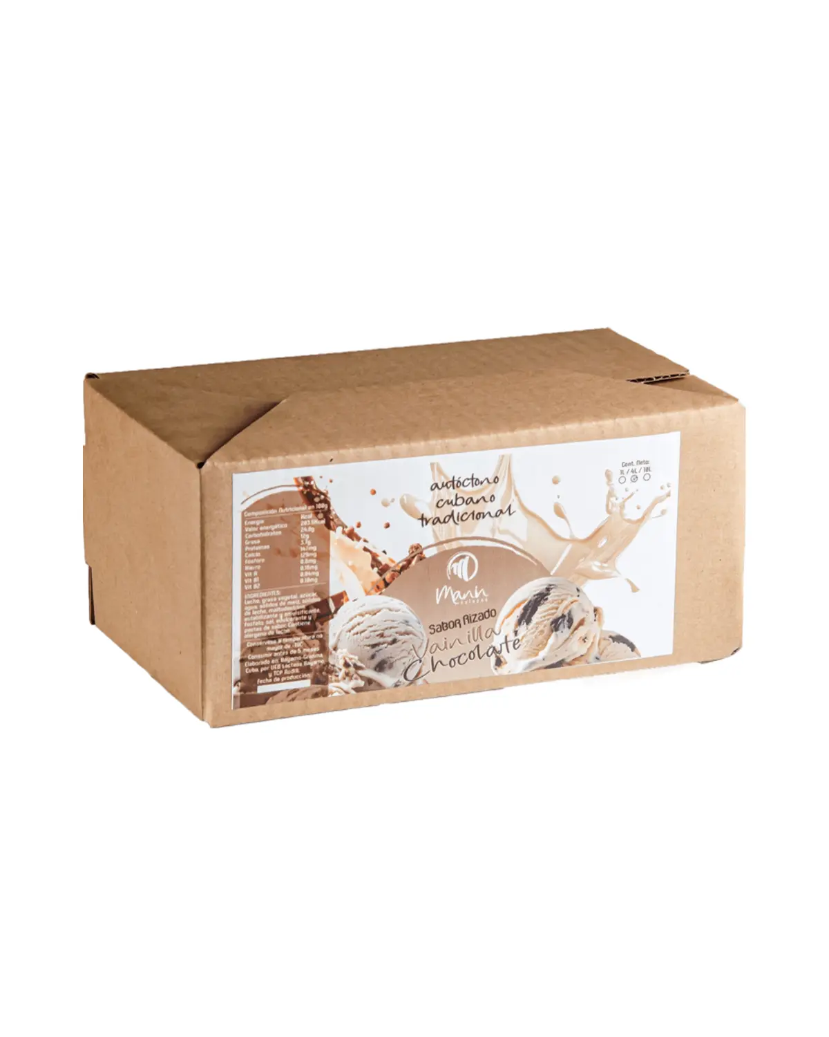 Helado Manin Sabor Rizado Vainilla Chocolate 4 Litros